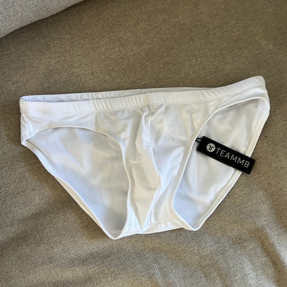 NWT white Teamm8 swim brief